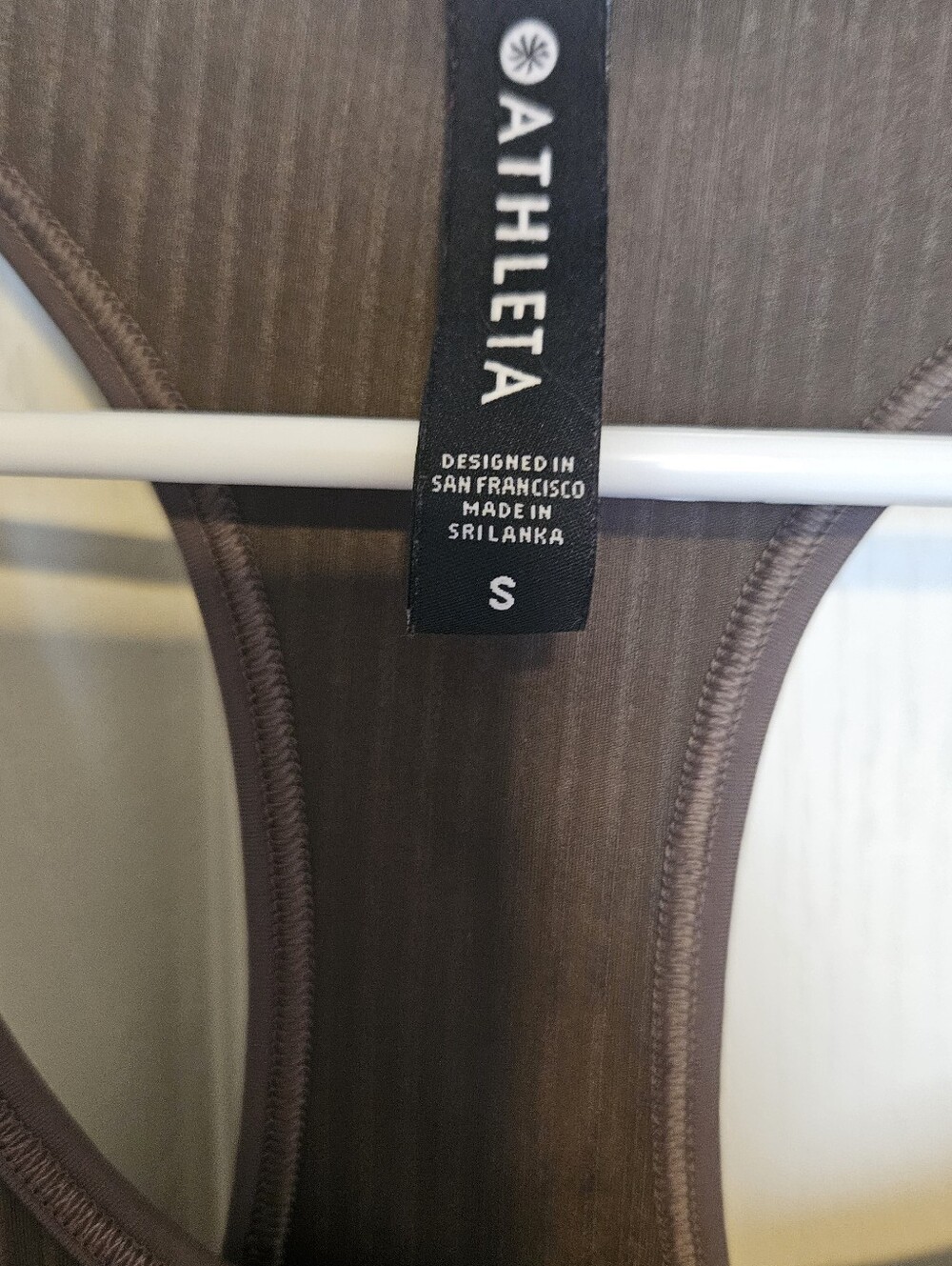 Athleta Dark Brown Ribbed Racerback Workout Tank - Picture 2 of 4